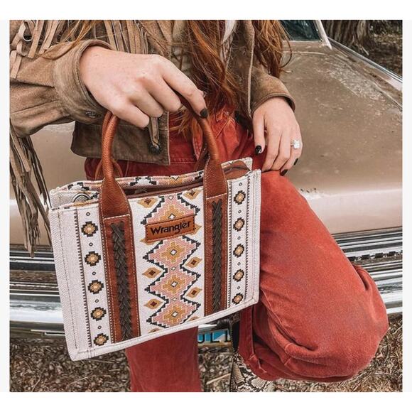 Wrangler Montana West Tote Bag Western Boho Aztec Satchel Handbag, NWT - Picture 1 of 5